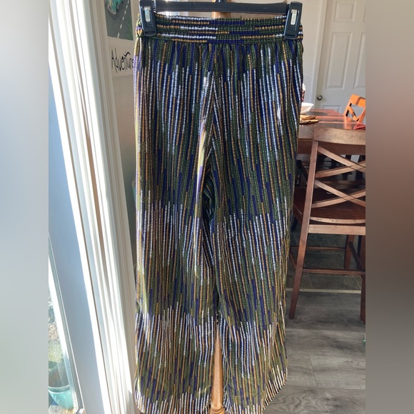 H&M Wide Leg Print Colorful Hippie Pants (6) Womens - Picture 3 of 7